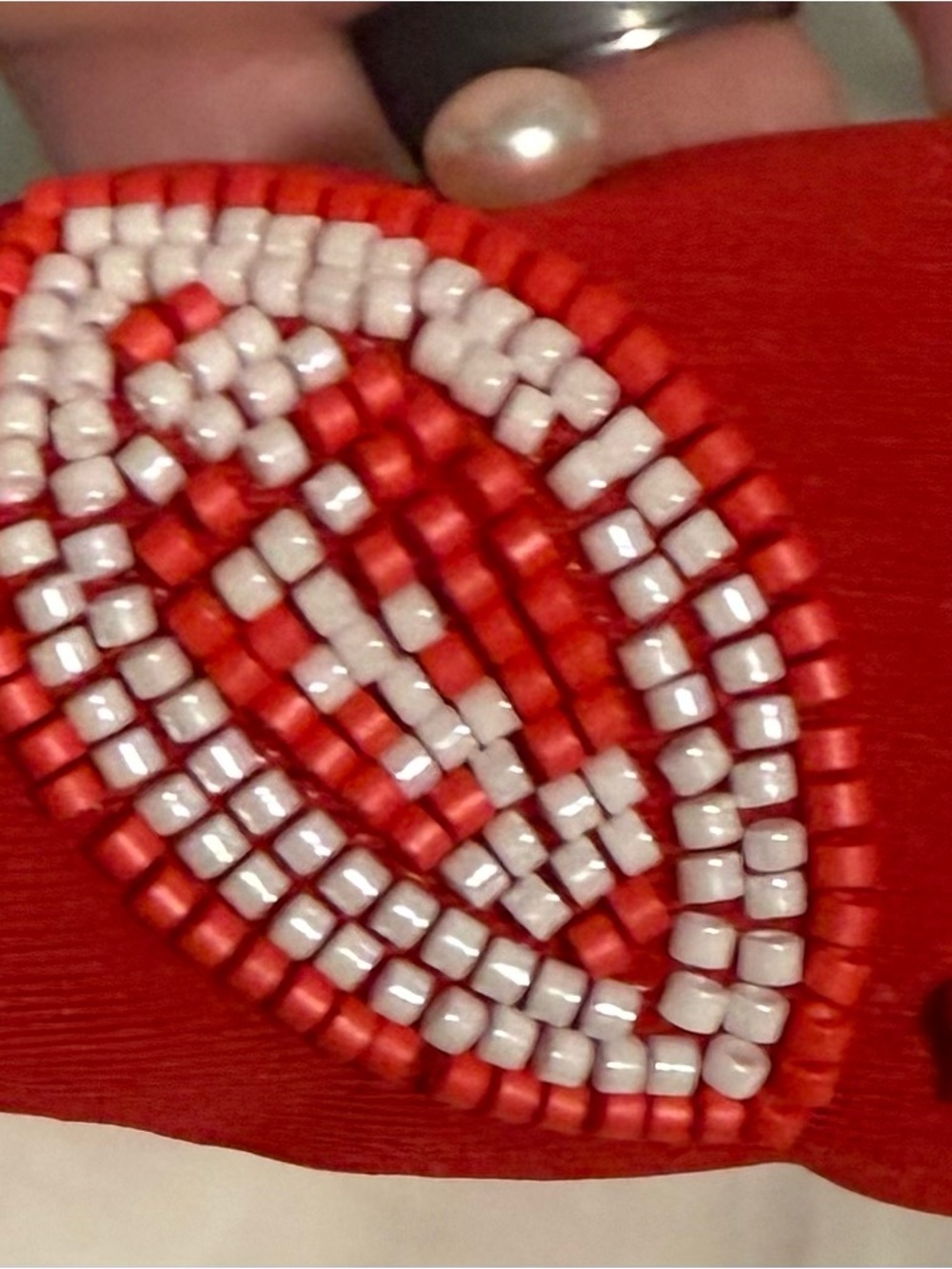 Headband Red Beaded Embellished Footbal ๐๐ - Picture 6 of 7